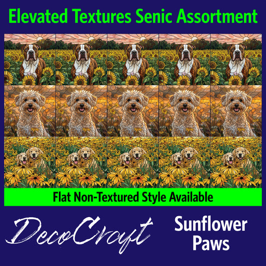 DecoCraft - Scenic Elevated Texture Tiles - Dogs - Blooming Paws I