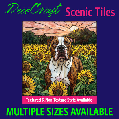 DecoCraft - Scenic Elevated Texture Tiles - Dogs - Sunflower Sentinel