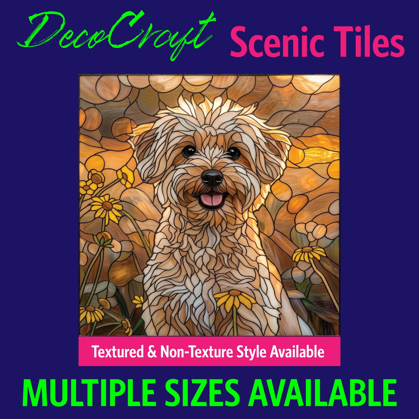 DecoCraft - Scenic Elevated Texture Tiles - Dogs - Golden Hour Pup