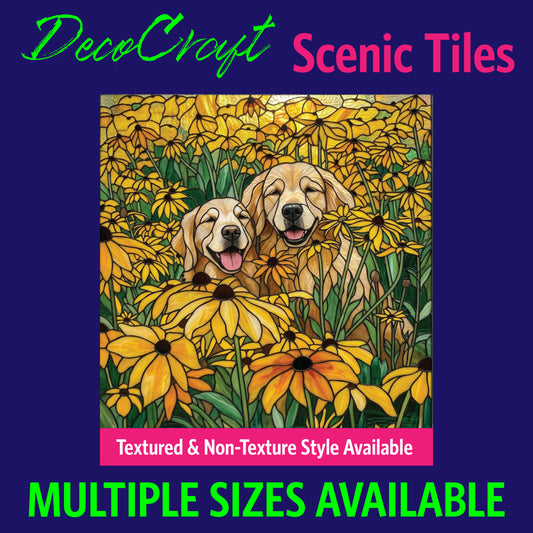 DecoCraft - Scenic Elevated Texture Tiles - Dogs - Buttercup Boxer