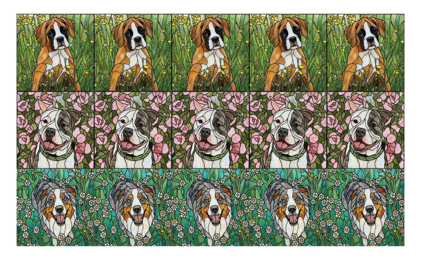 DecoCraft - Scenic Elevated Texture Tiles - Dogs - Blooming Paws II