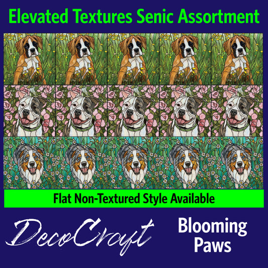 DecoCraft - Scenic Elevated Texture Tiles - Dogs - Blooming Paws II