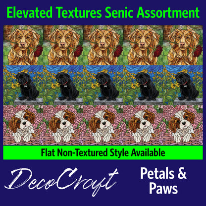 DecoCraft - Scenic Elevated Texture Tiles - Dogs - Petals & Paws