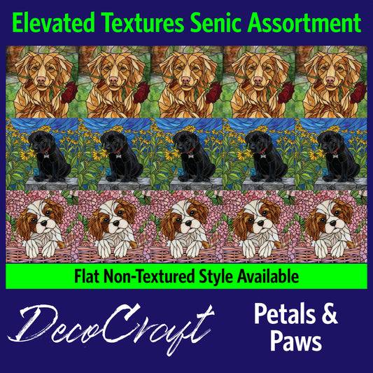 DecoCraft - Scenic Elevated Texture Tiles - Dogs - Petals & Paws