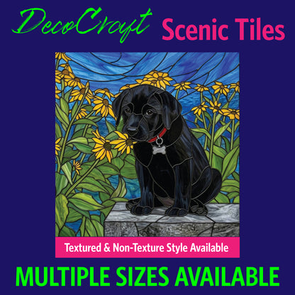DecoCraft - Scenic Elevated Texture Tiles - Dogs - Lab in Bloom