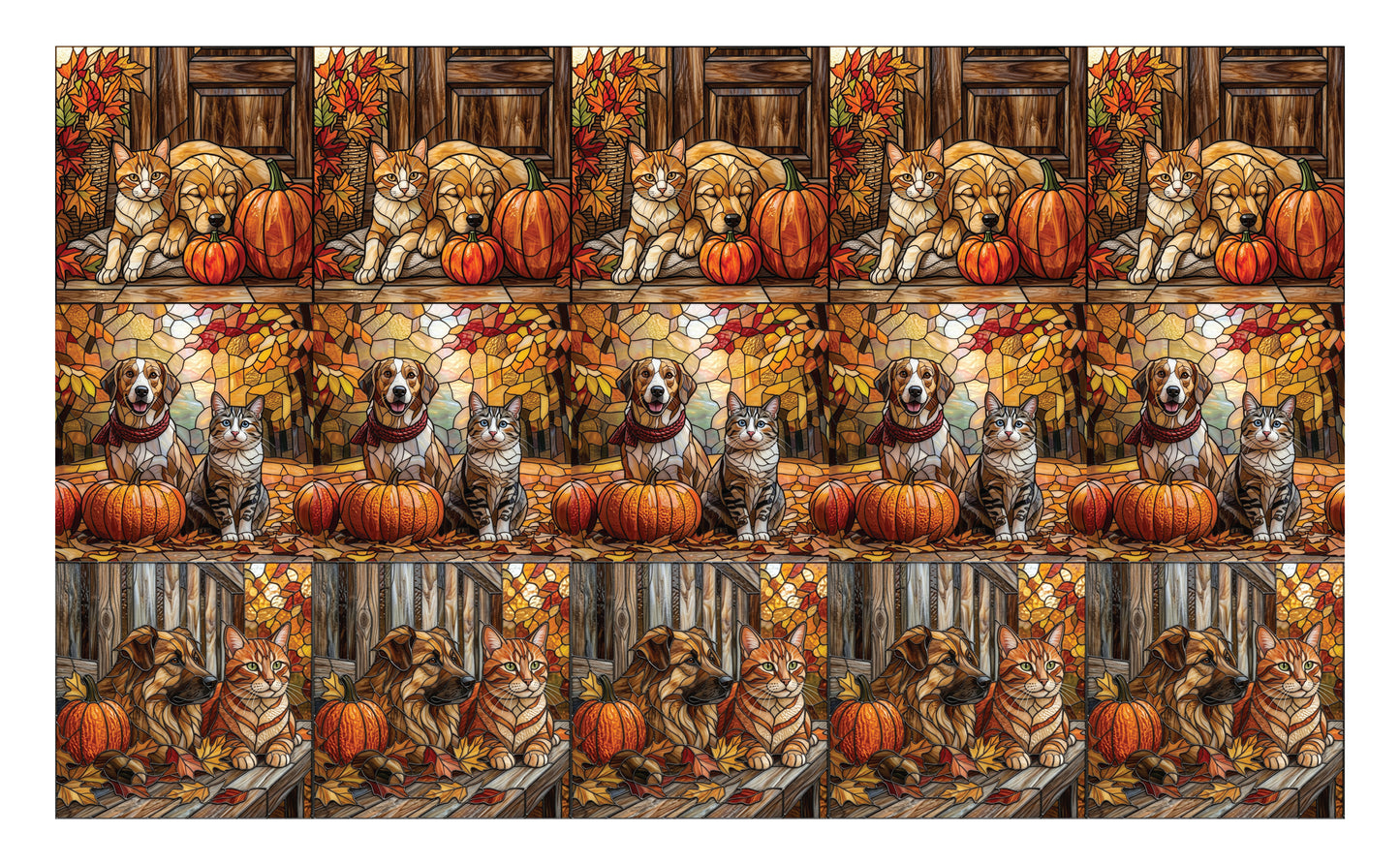 DecoCraft - Scenic Elevated Texture Tiles - Pets - Fall Friends