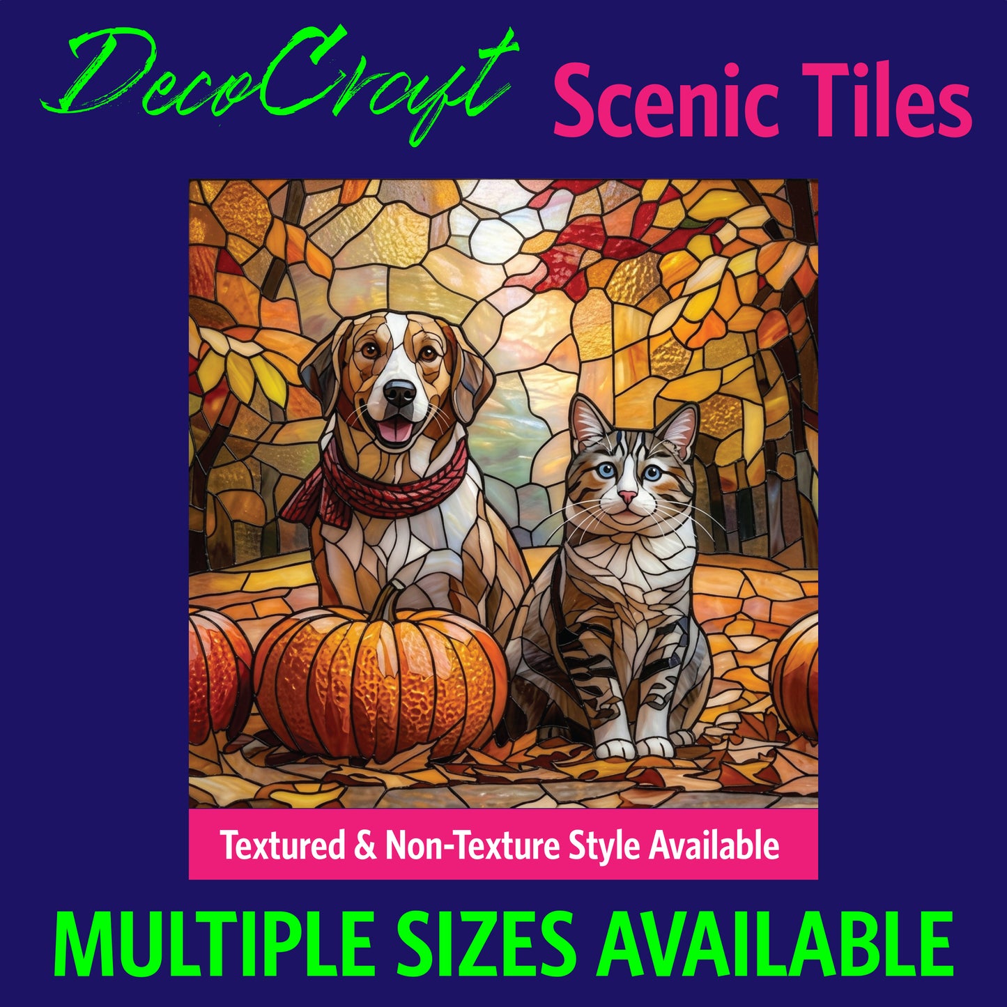 DecoCraft - Scenic Elevated Texture Tiles - Dogs - Harvest Trail