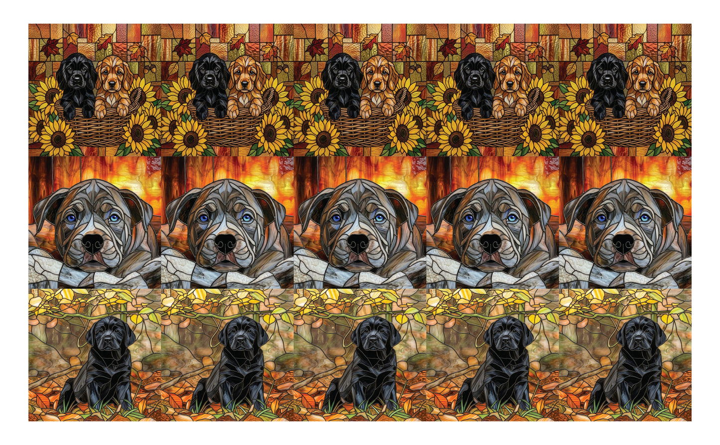 DecoCraft - Scenic Elevated Texture Tiles - Dogs - Autumn Paws