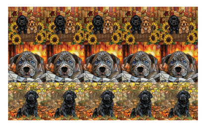 DecoCraft - Scenic Elevated Texture Tiles - Dogs - Autumn Paws