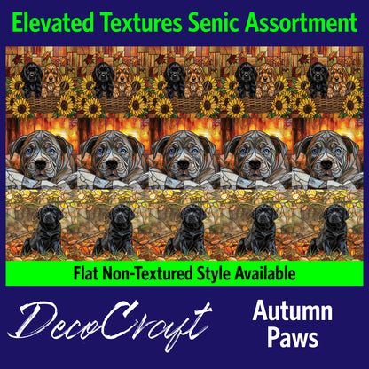 DecoCraft - Scenic Elevated Texture Tiles - Dogs - Autumn Paws