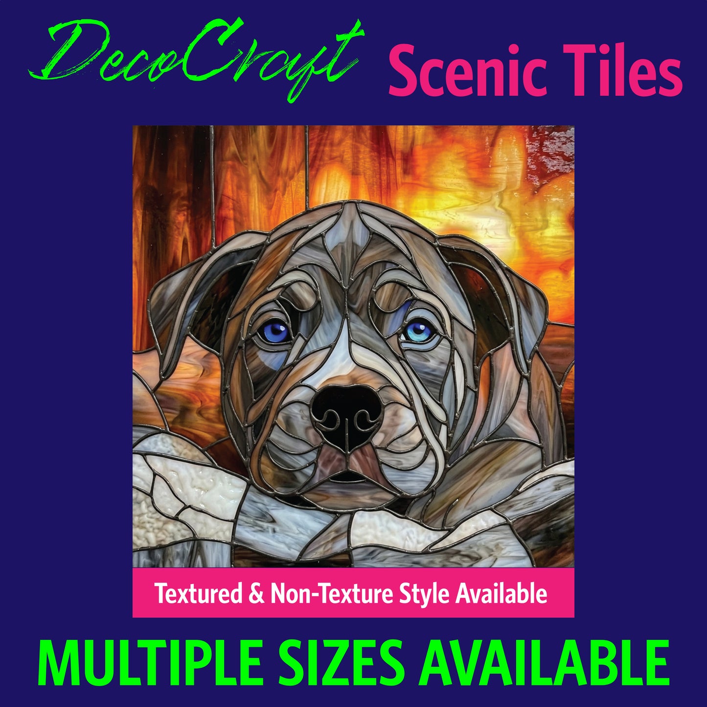 DecoCraft - Scenic Elevated Texture Tiles - Dogs - Fireside Pooch