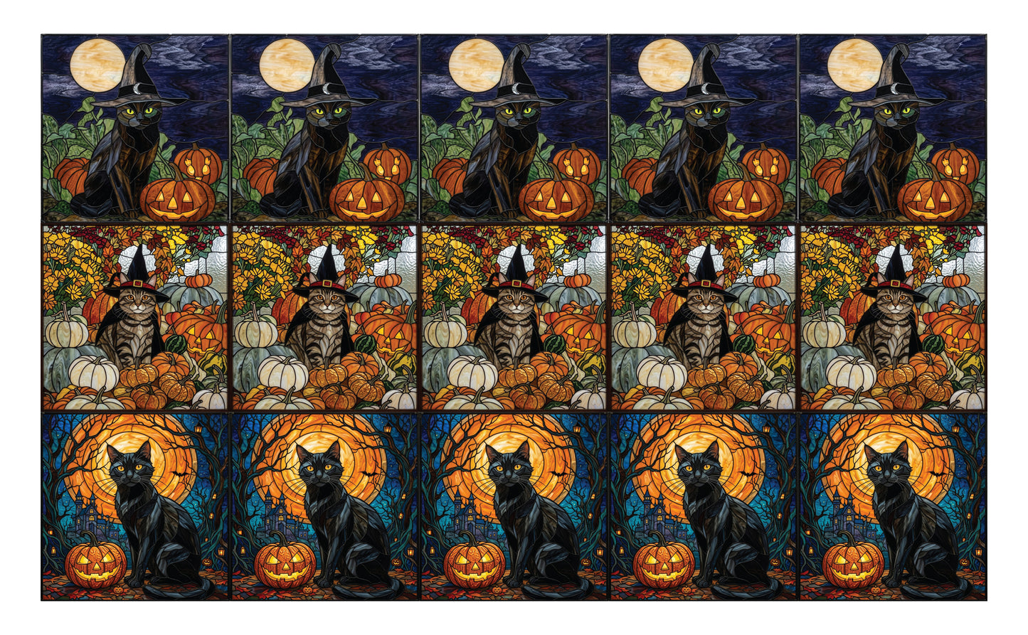 DecoCraft - Scenic Elevated Texture Tiles - Cats - Moonlight Halloween