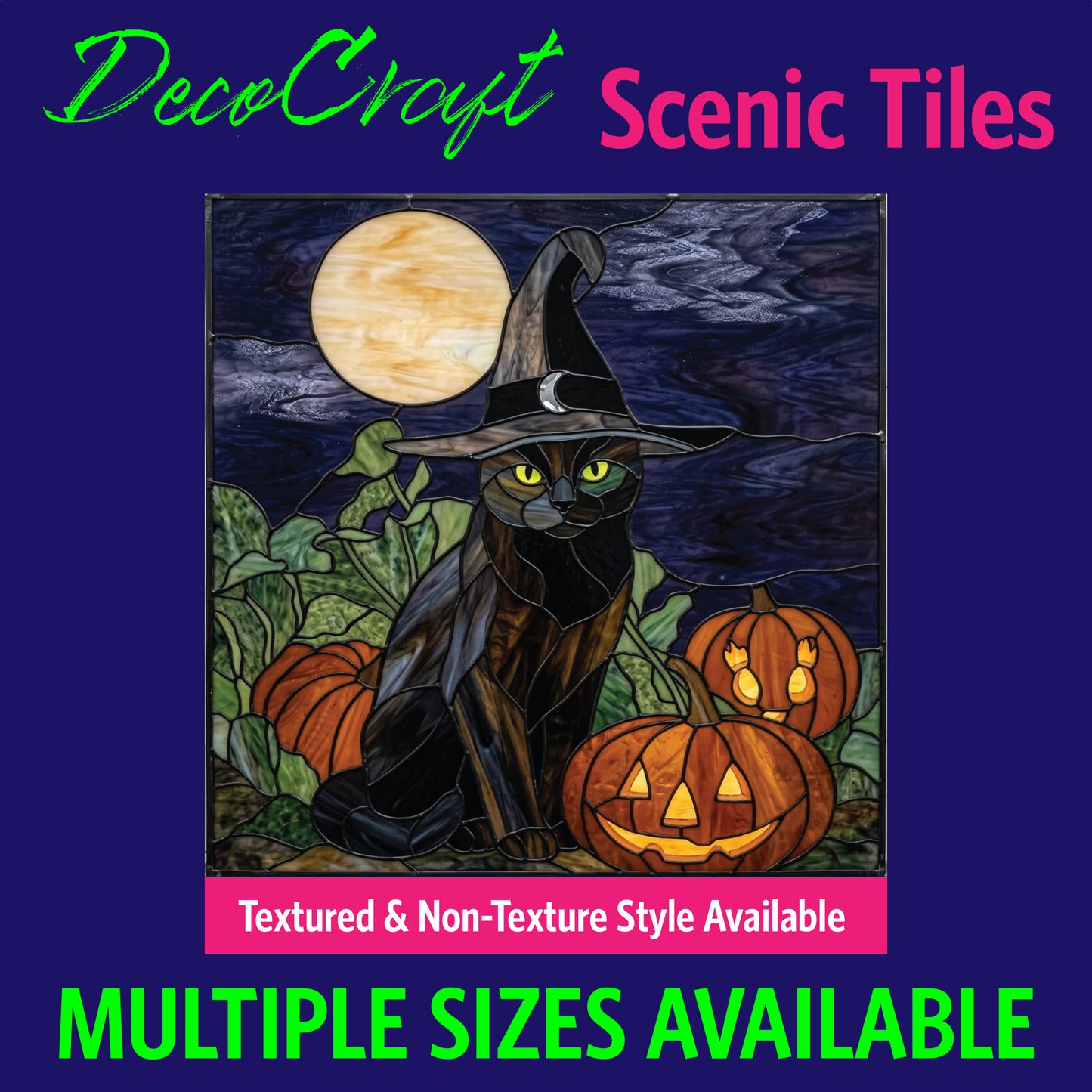 DecoCraft - Scenic Elevated Texture Tiles - Cats - Witching Hour