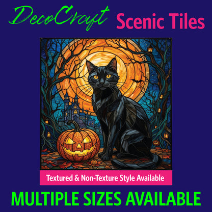 DecoCraft - Scenic Elevated Texture Tiles - Cats - Midnight Guardian
