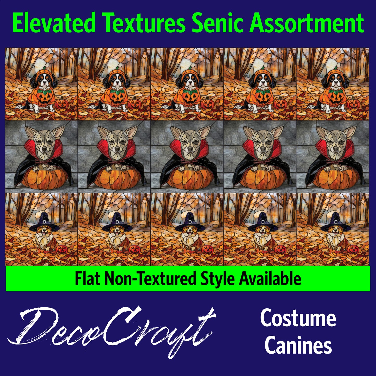 DecoCraft - Scenic Elevated Texture Tiles - Dogs - Costumed Canines
