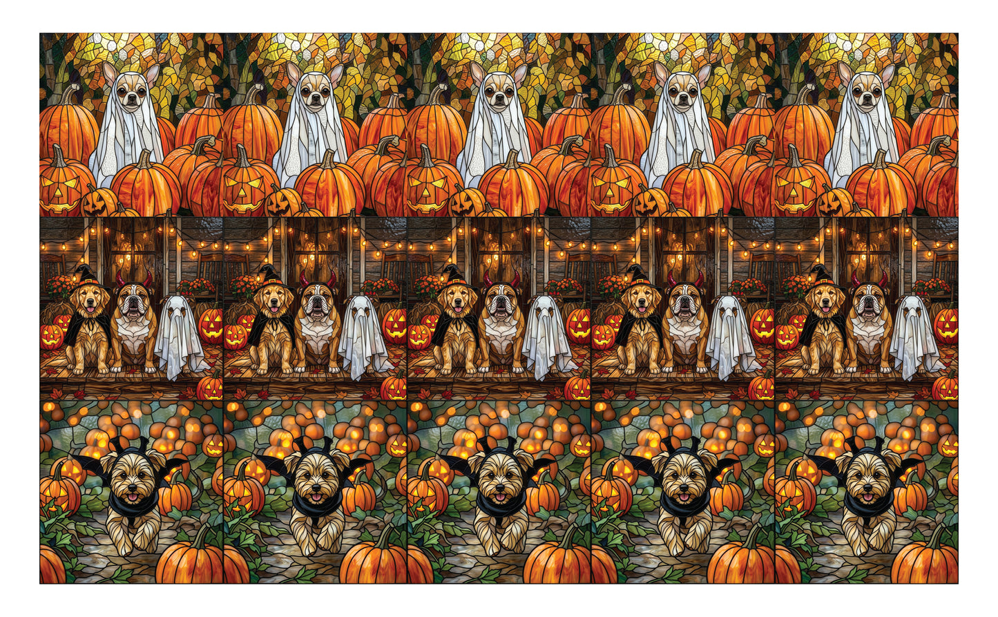 DecoCraft - Scenic Elevated Texture Tiles - Dogs - Haunted Harvest Pups