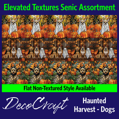 DecoCraft - Scenic Elevated Texture Tiles - Dogs - Haunted Harvest Pups