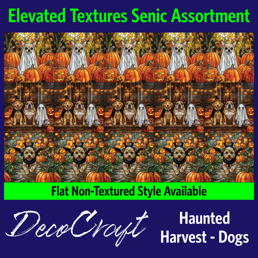 DecoCraft - Scenic Elevated Texture Tiles - Dogs - Haunted Harvest Pups
