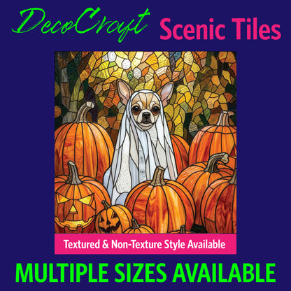DecoCraft - Scenic Elevated Texture Tiles - Dogs - Ghost Chihuahua
