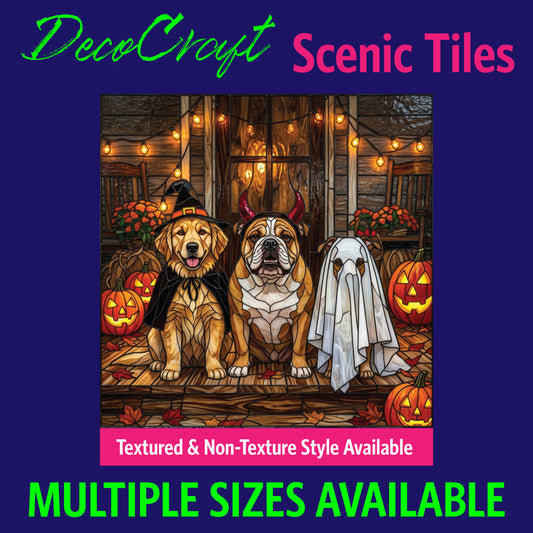 DecoCraft - Scenic Elevated Texture Tiles - Dogs - Porch Posse