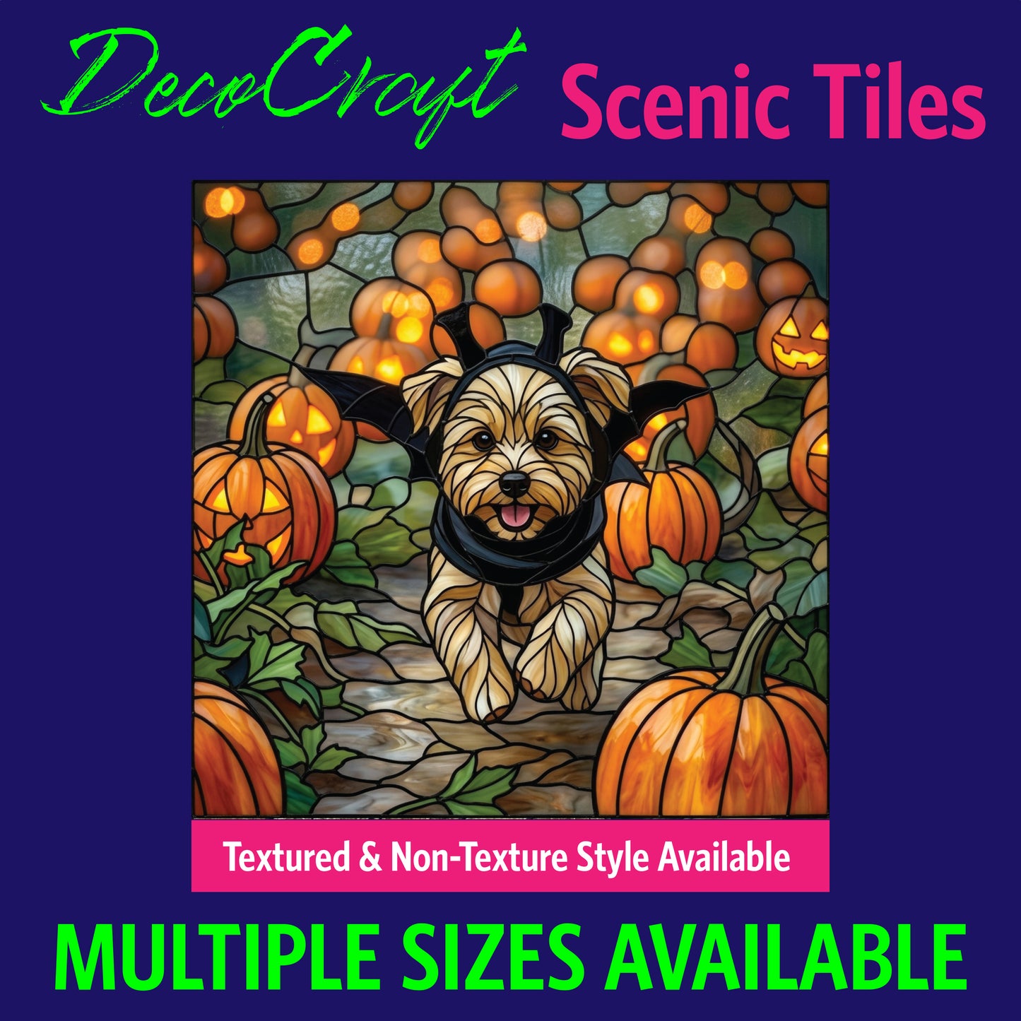 DecoCraft - Scenic Elevated Texture Tiles - Dogs - Batty Yorkie