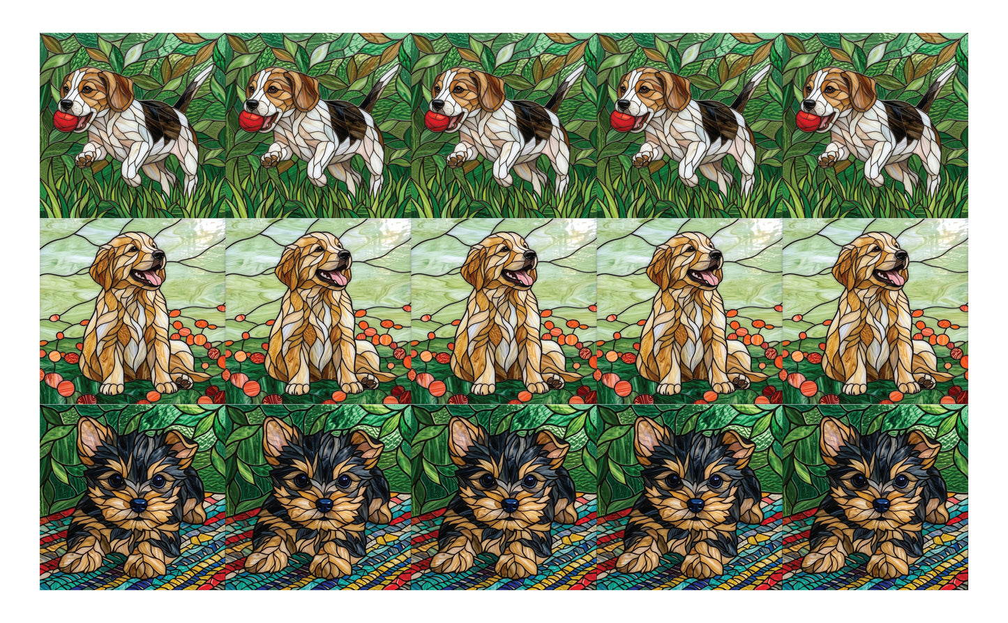 DecoCraft - Scenic Elevated Texture Tiles - Dogs - Playful Pups