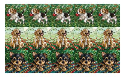 DecoCraft - Scenic Elevated Texture Tiles - Dogs - Playful Pups