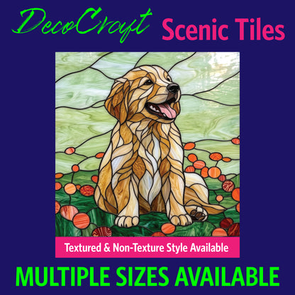 DecoCraft - Scenic Elevated Texture Tiles - Dogs - Golden Smile