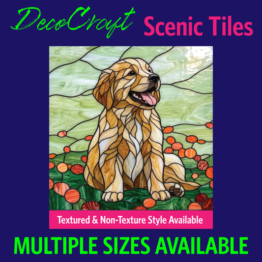 DecoCraft - Scenic Elevated Texture Tiles - Dogs - Golden Smile