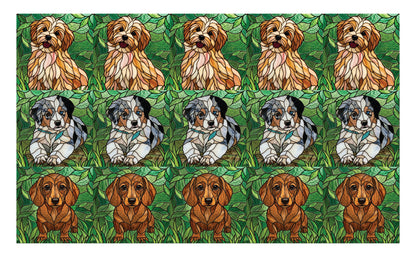 DecoCraft - Scenic Elevated Texture Tiles - Dogs - Leafy Paws I