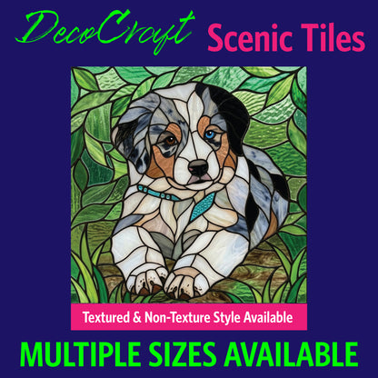 DecoCraft - Scenic Elevated Texture Tiles - Dogs - Blue-Eye Pup