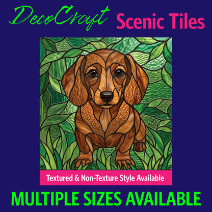 DecoCraft - Scenic Elevated Texture Tiles - Dogs - Dachshund Darling