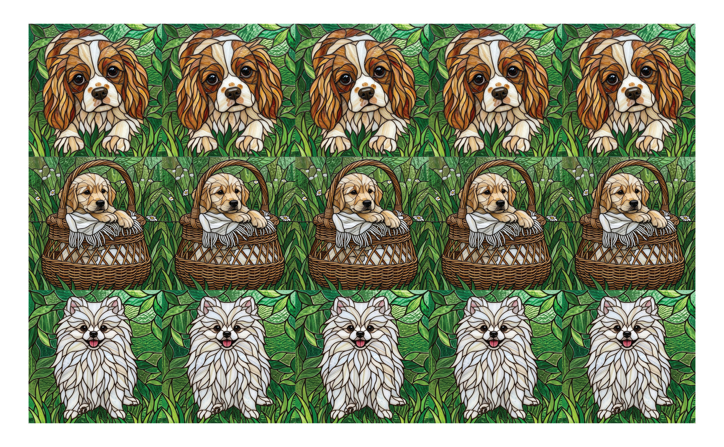 DecoCraft - Scenic Elevated Texture Tiles - Dogs - Leafy Paws II