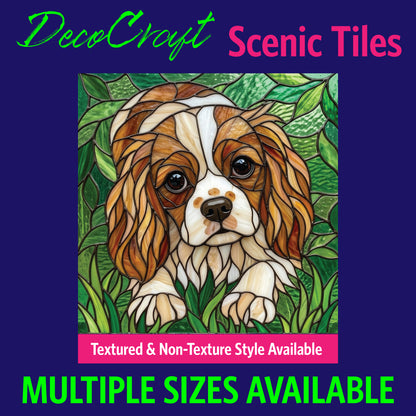 DecoCraft - Scenic Elevated Texture Tiles - Dogs - Curious Cavalier