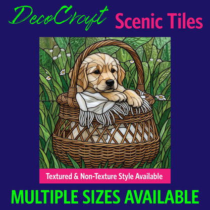 DecoCraft - Scenic Elevated Texture Tiles - Dogs - Basket Nap