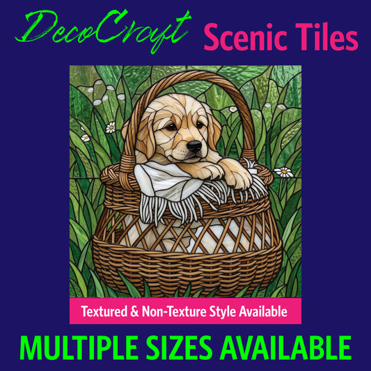 DecoCraft - Scenic Elevated Texture Tiles - Dogs - Basket Nap