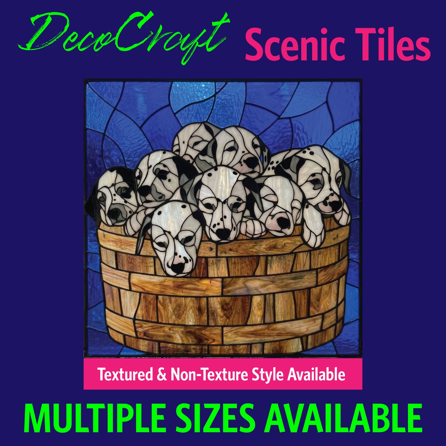 DecoCraft - Scenic Elevated Texture Tiles - Dogs - Dalmatian Basket