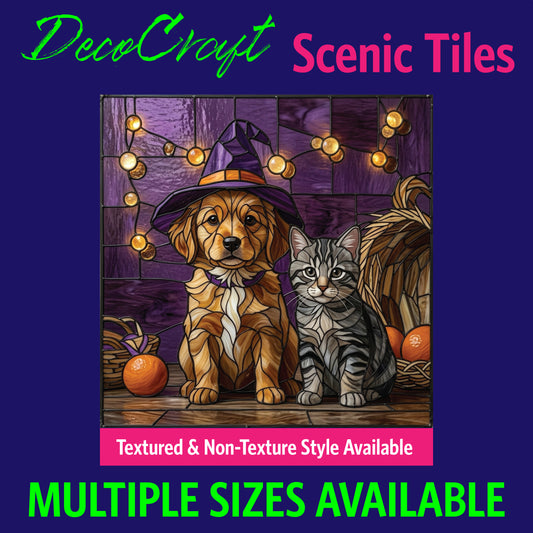 DecoCraft - Scenic Elevated Texture Tiles - Pets - Spooky Pals