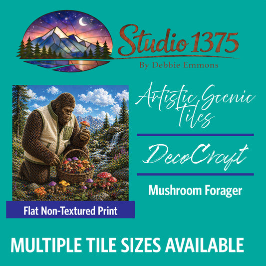 DecoCraft - Studio 1375 - Scenic Tiles Series - Bigfoot - Mushroom Forager