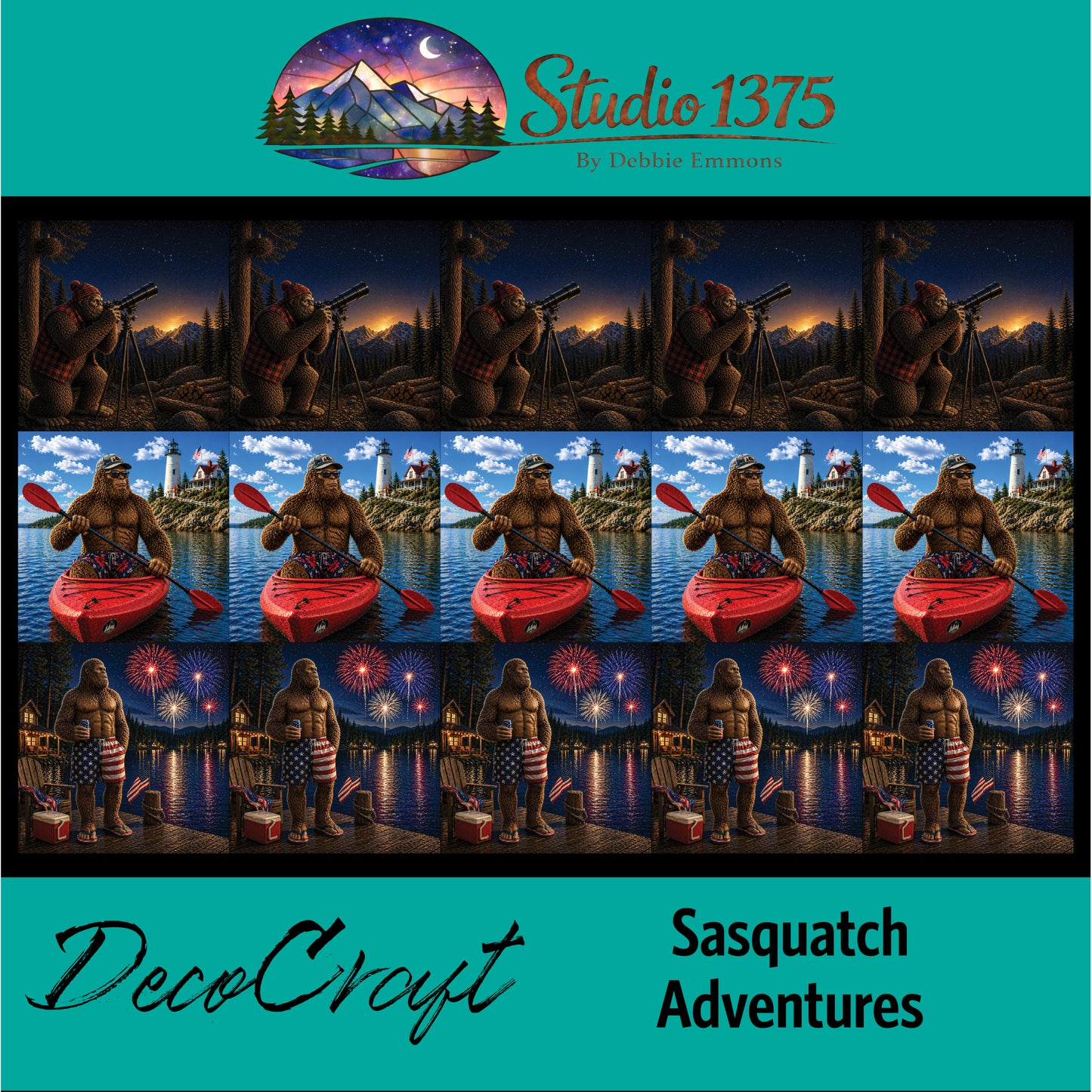 DecoCraft - Studio 1375 - Scenic Tiles Series - Sasquatch Adventures Assortment