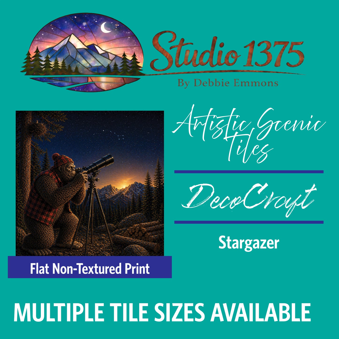 DecoCraft - Studio 1375 - Scenic Tiles Series - Sasquatch - Stargazer