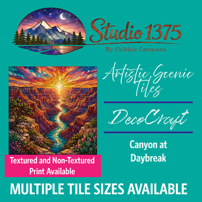 DecoCraft - Studio 1375 - Scenic Elevated Texture Tiles - Canyon at Daybreak