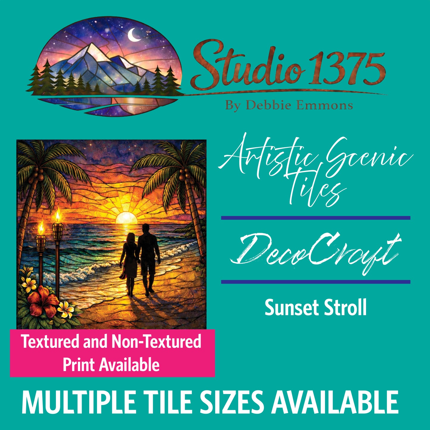 DecoCraft - Studio 1375 -Scenic Elevated Texture Tiles - Sunset Stroll