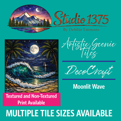 DecoCraft - Studio 1375 - Scenic Elevated Texture Tiles - Moonlit Wave