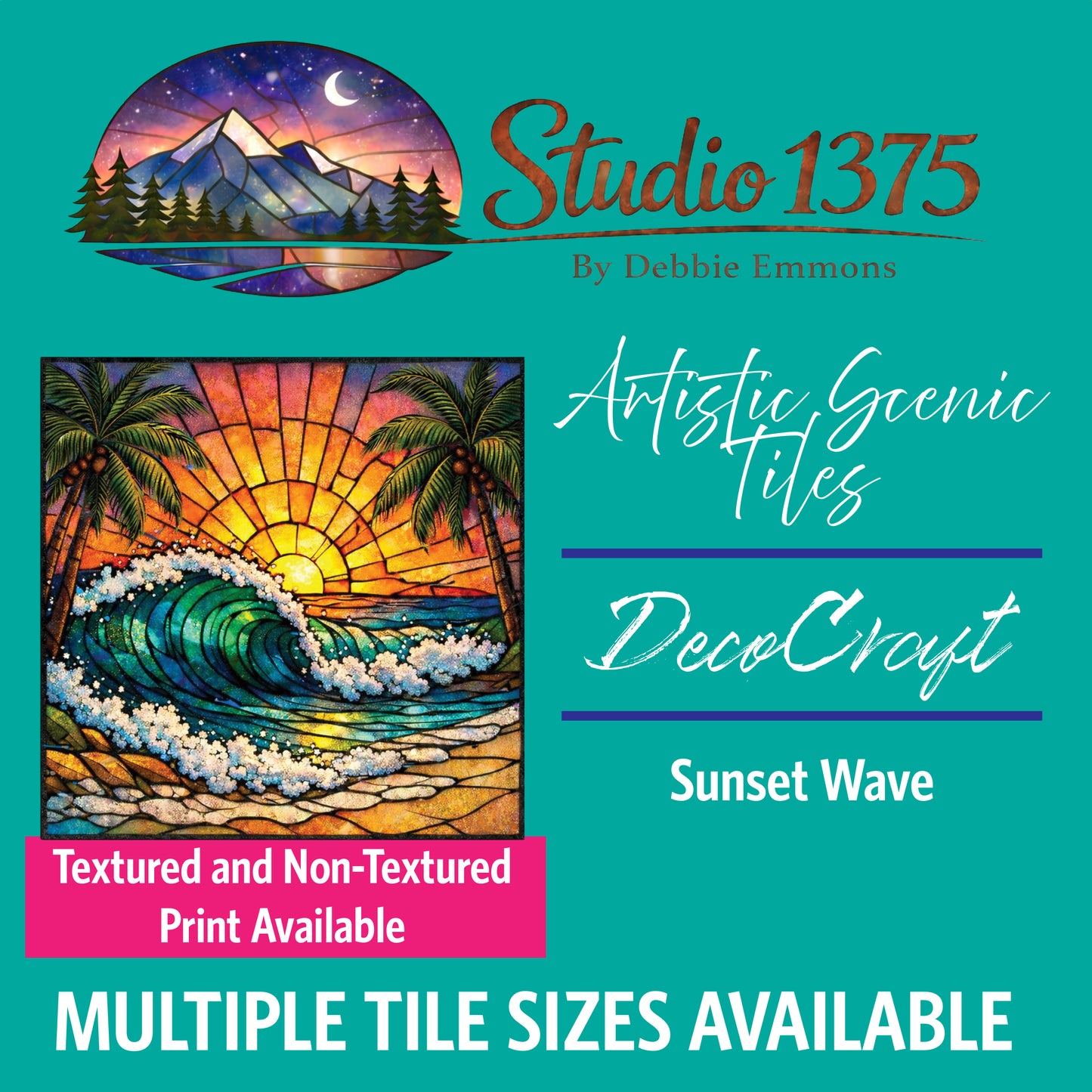 DecoCraft - Studio 1375 - Scenic Elevated Texture Tiles - Sunset Wave