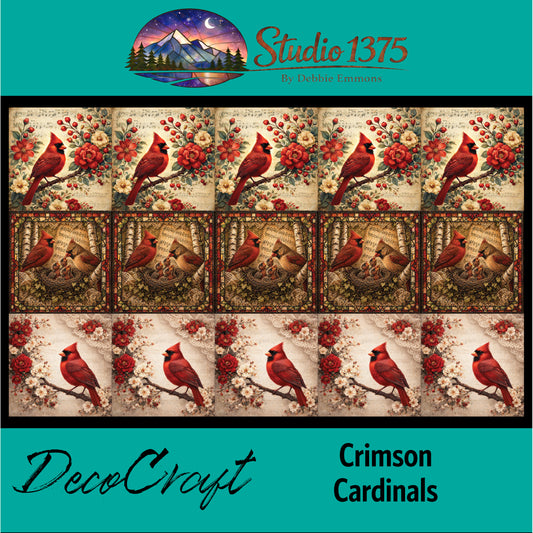 DecoCraft - Studio 1375 - Scenic Tiles Series - Crimson Cardinals