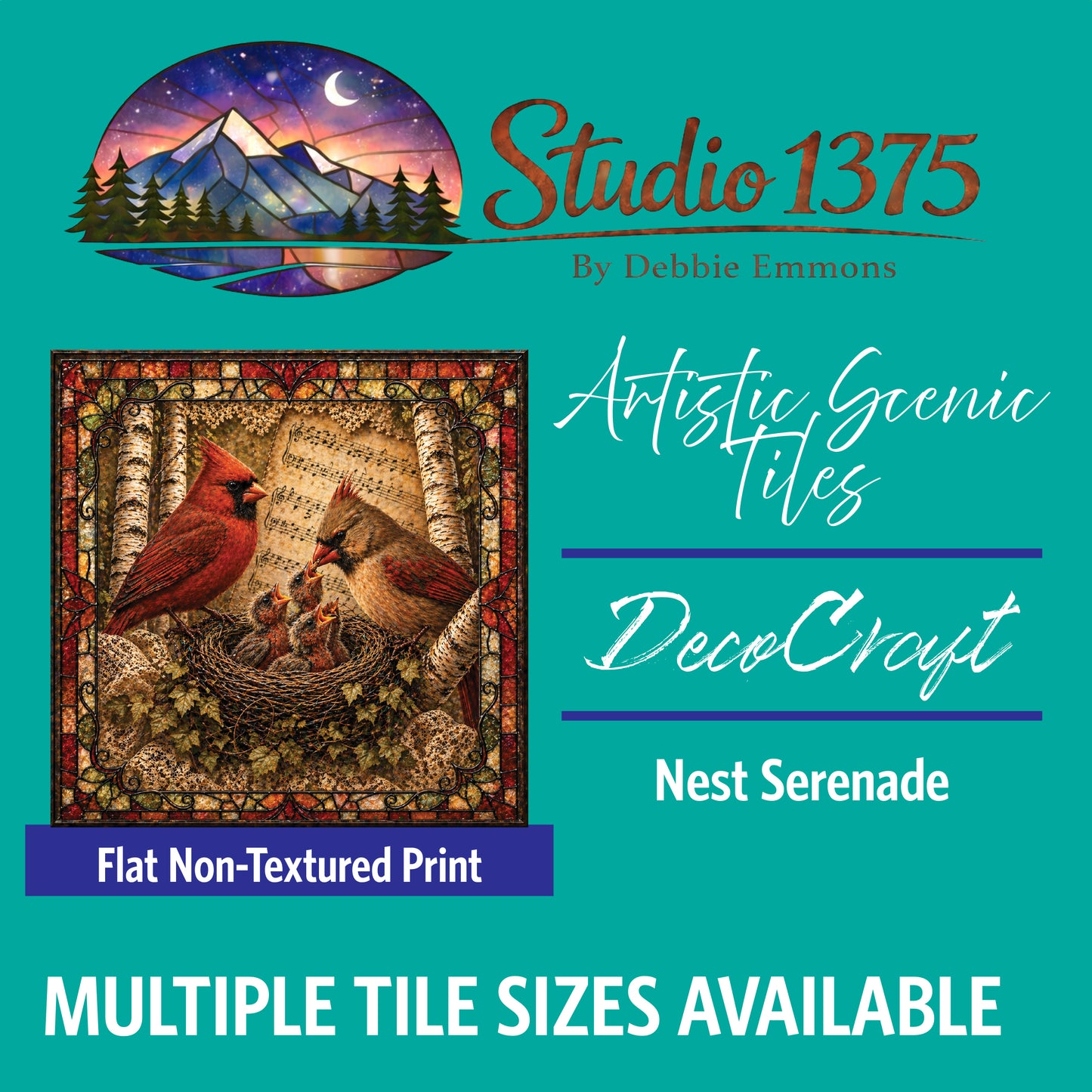DecoCraft - Studio 1375 - Scenic Tiles Series - Cardinal Nest Serenade