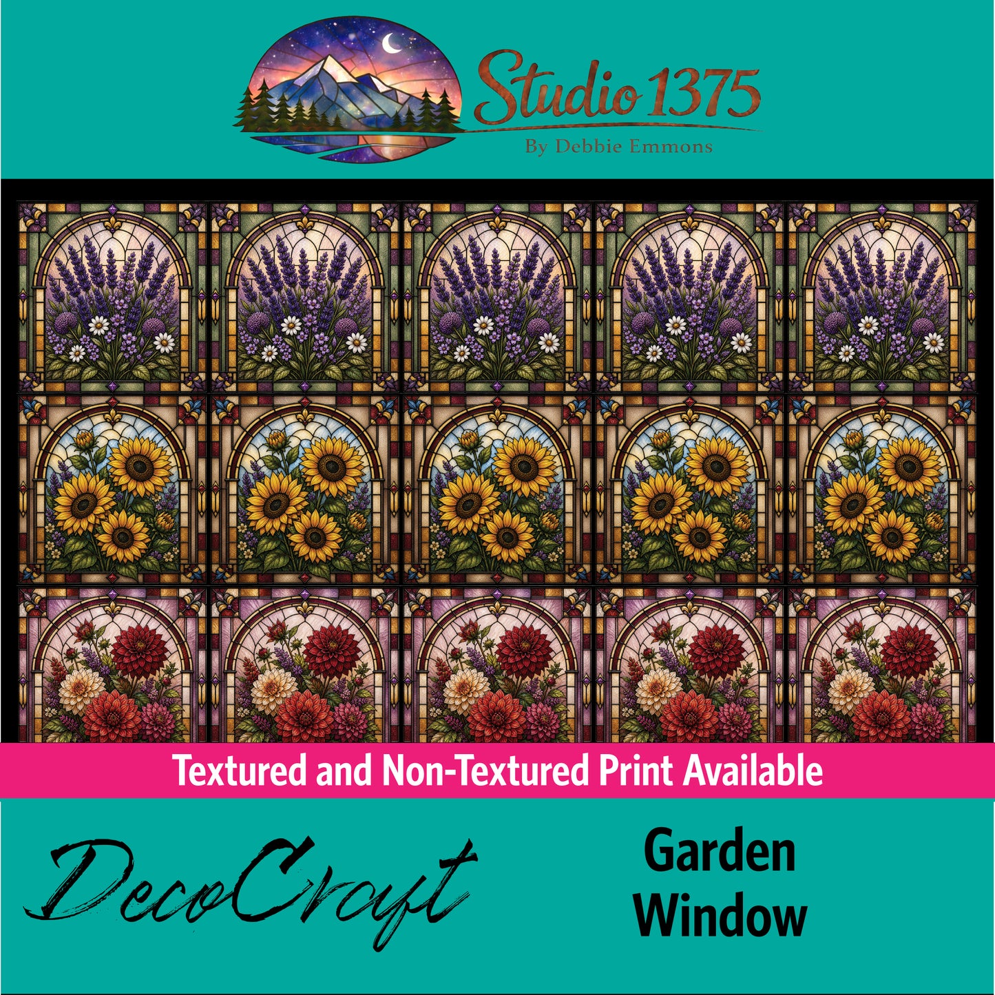 DecoCraft - Studio 1375 - Scenic Elevated Texture Tiles - Garden Window Assortment