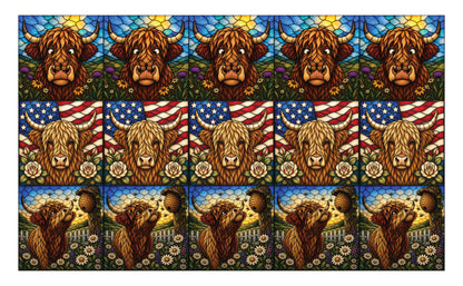 DecoCraft - Studio 1375 - Scenic Elevated Texture Tiles - Whimsical Highland Cows Assortment