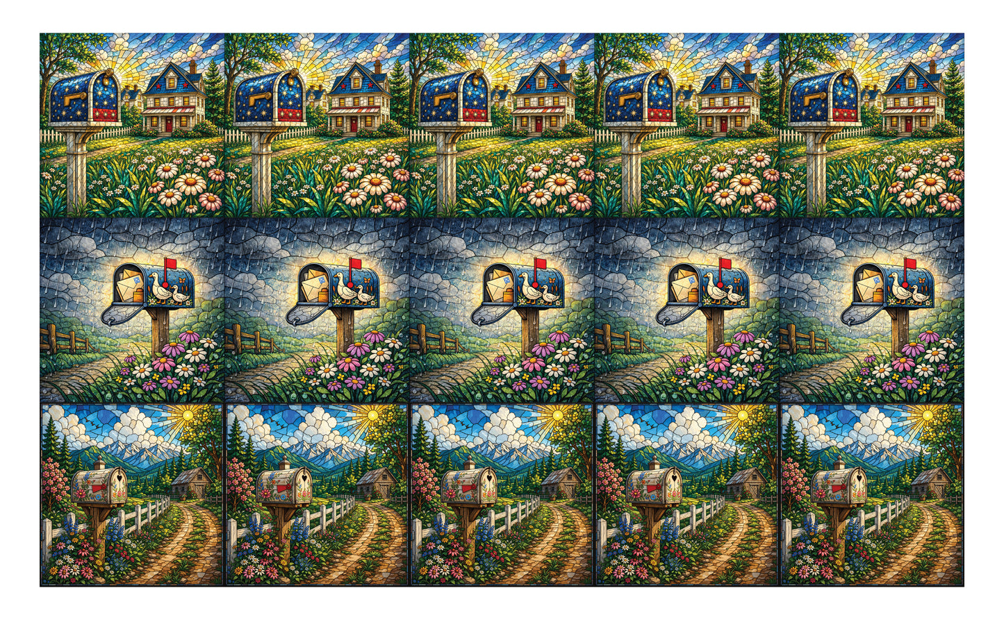 DecoCraft - Studio 1375 - Scenic Elevated Texture Tiles - Countryside Mailboxes Assortment